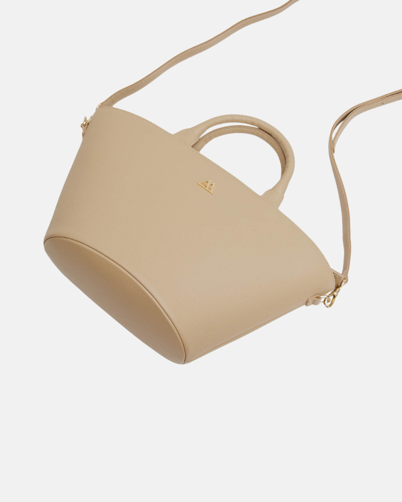 Carlota Beige Leather Tote Bag