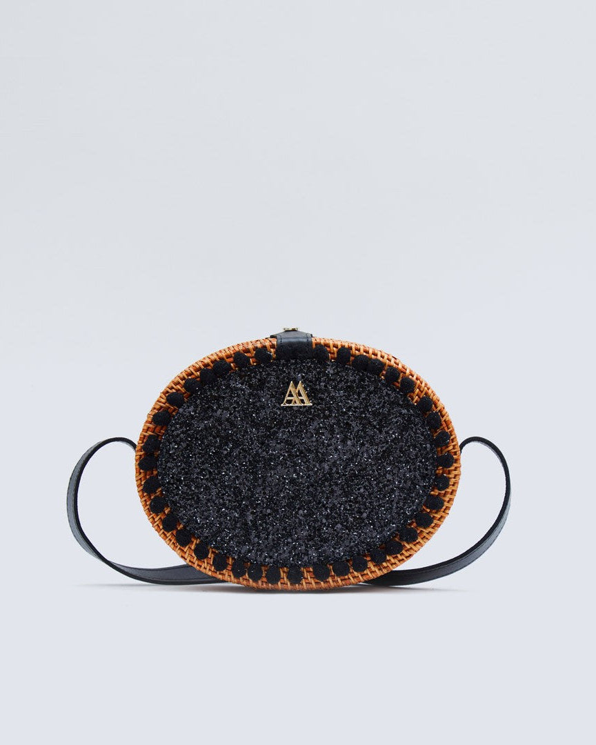 Rosario Sac Rond Paillettes Noires