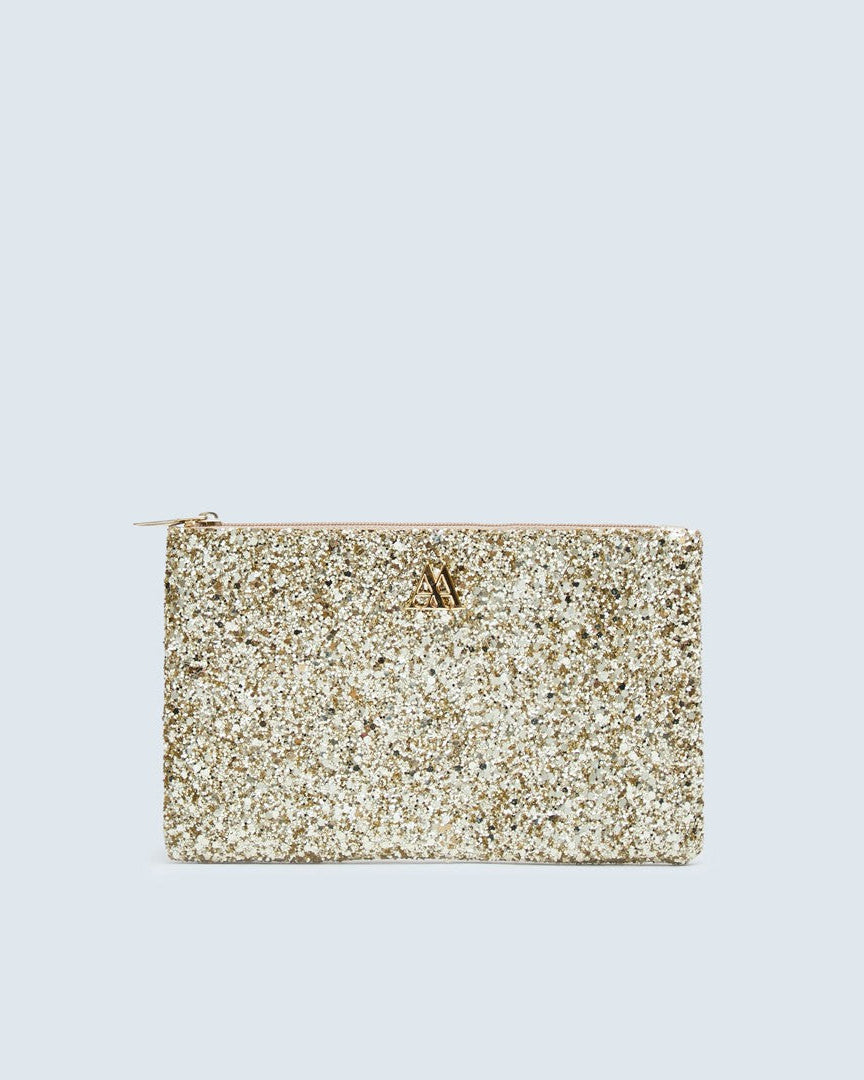 Maya Wallet, Platinum Glitter Fabric