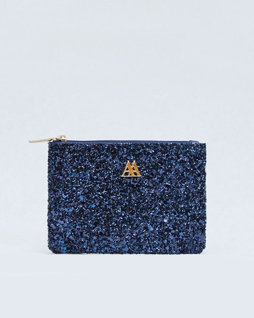 Mia Wallet, Navy Glitter Fabric