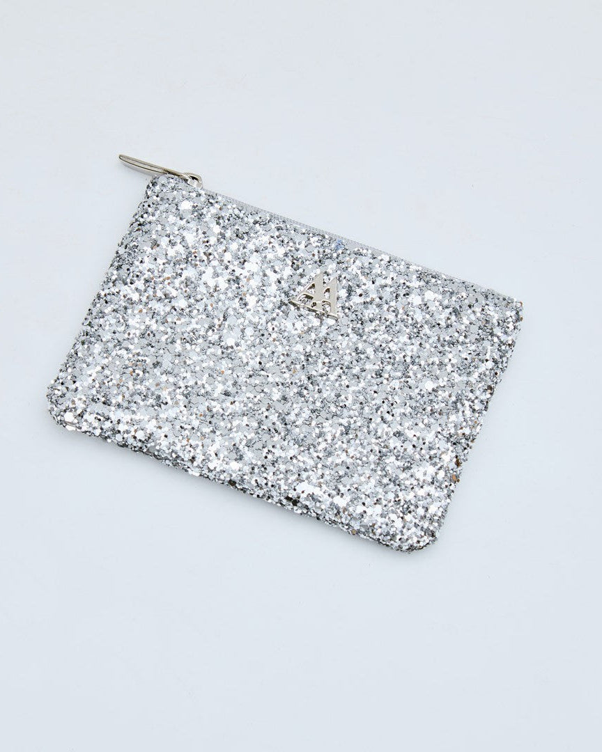 Mia Glitter Silver Fabric Wallet