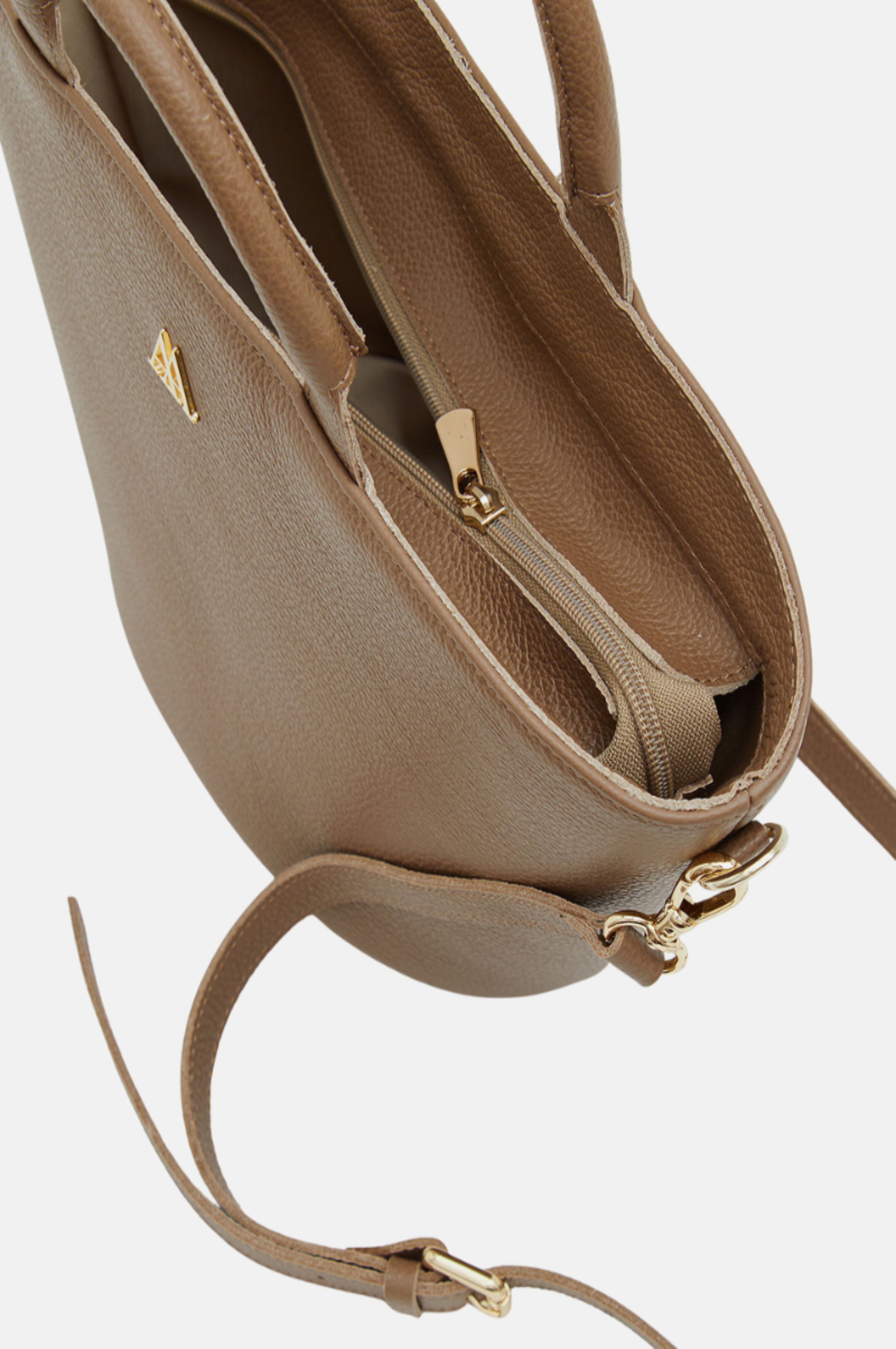 Carlota Leather Tote Bag, Taupe
