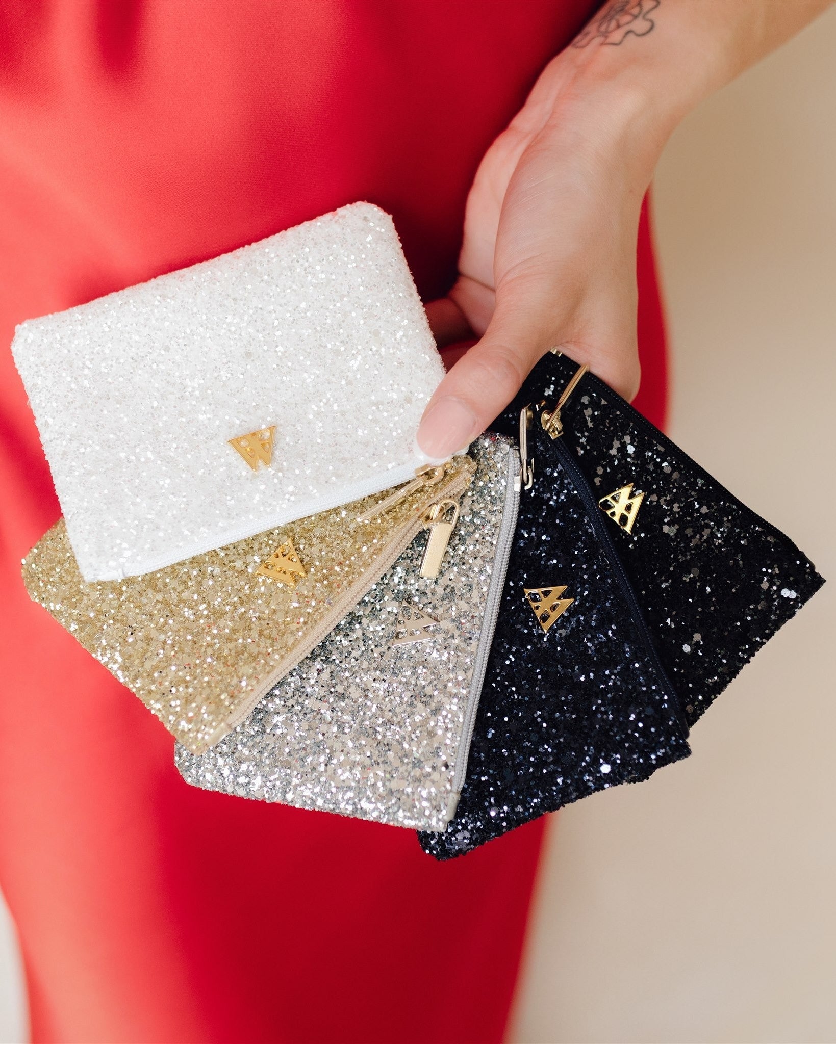 Mia Glitter Fabric Wallet Black