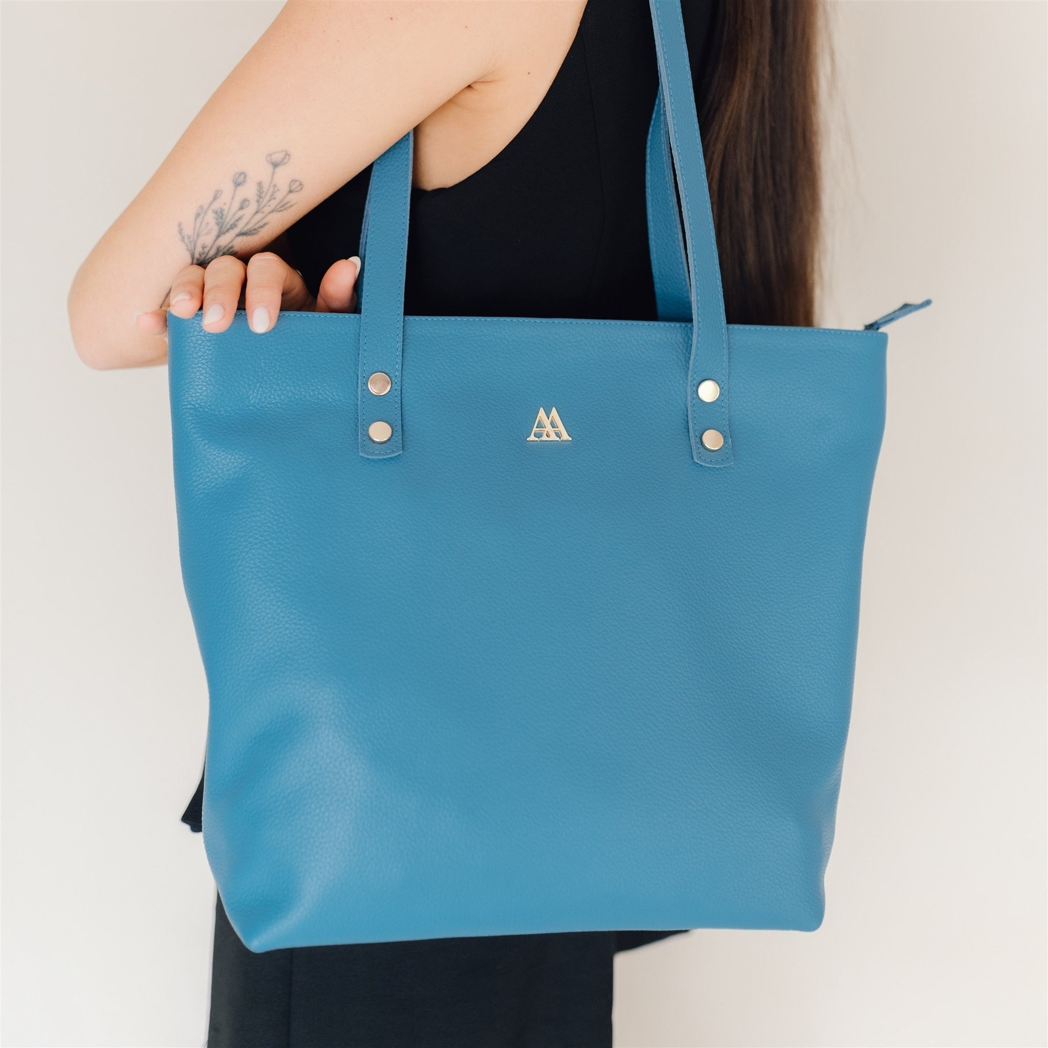 Sofía Bolso Shopper Piel Turquesa
