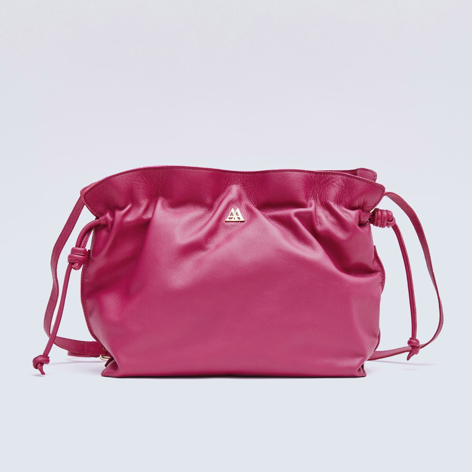 Fátima Bolso Fruncido Piel Fucsia