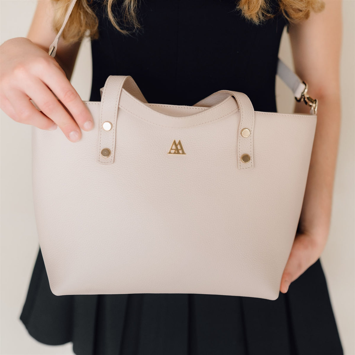 Antonia Bolso Shopper Piel Blanco Nude