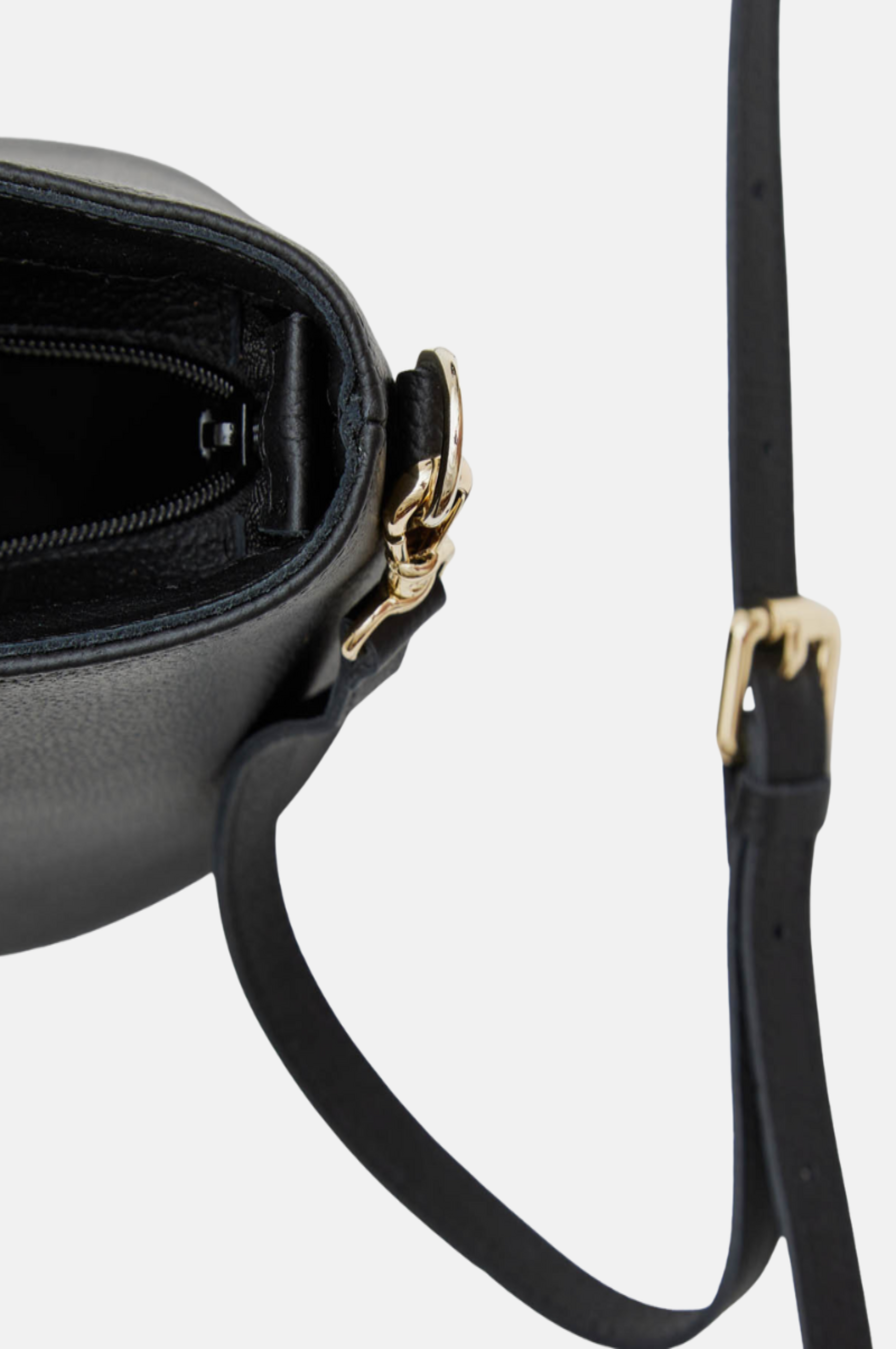 Carlota Leather Straw Bag Black