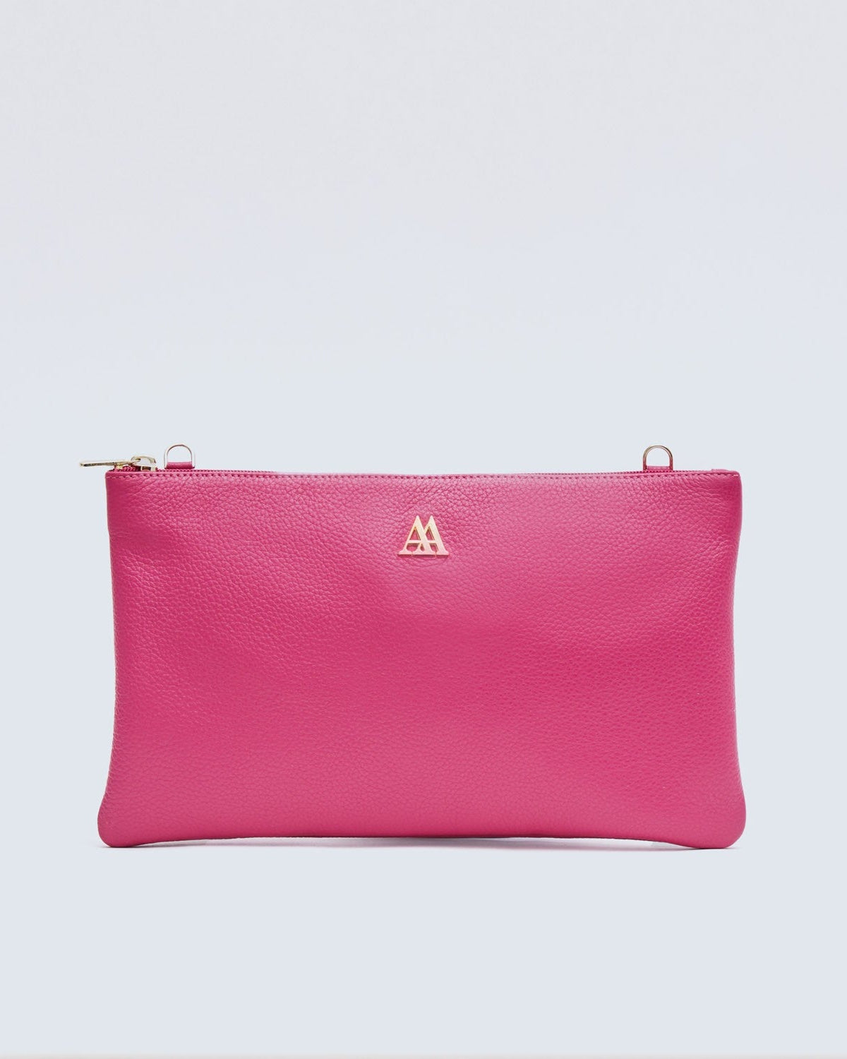 Catalina Fuchsia Leather Clutch Bag