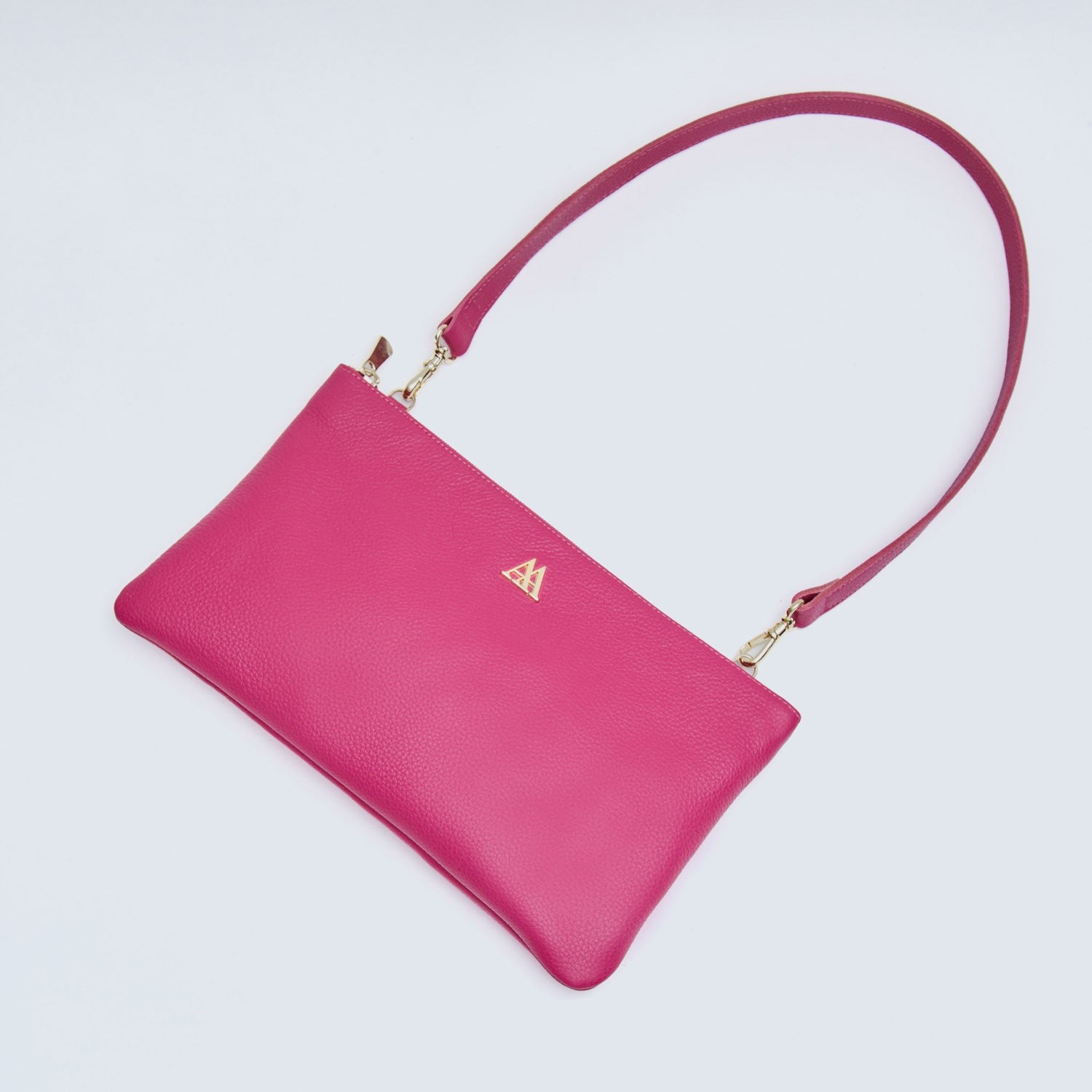 Catalina Bolso Clutch Piel Fucsia