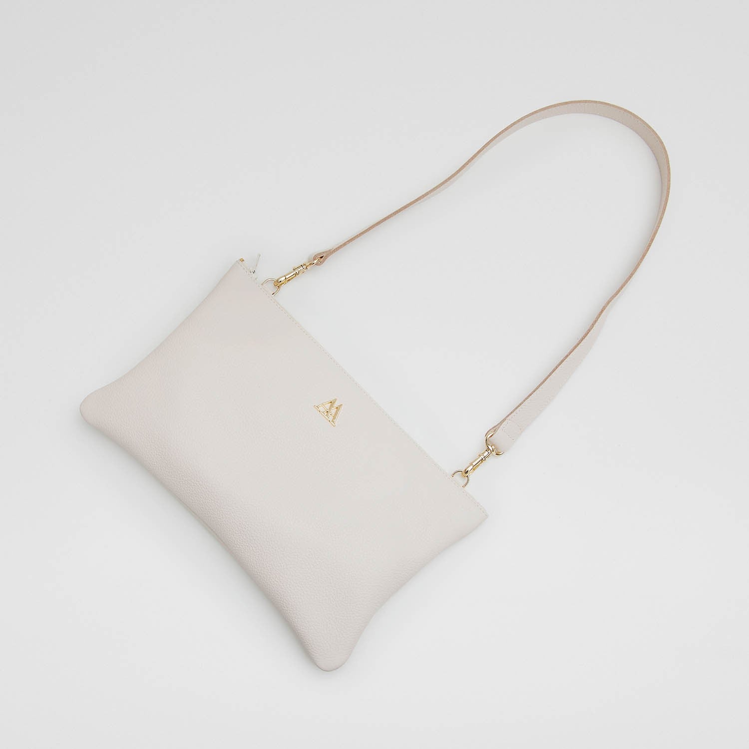 Catalina Bolso Clutch Piel Blanco Nude