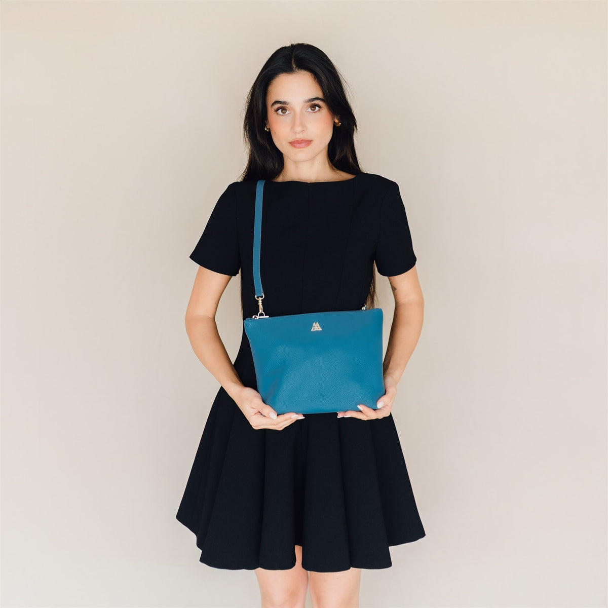 Manola Bolso Clutch Piel Turquesa
