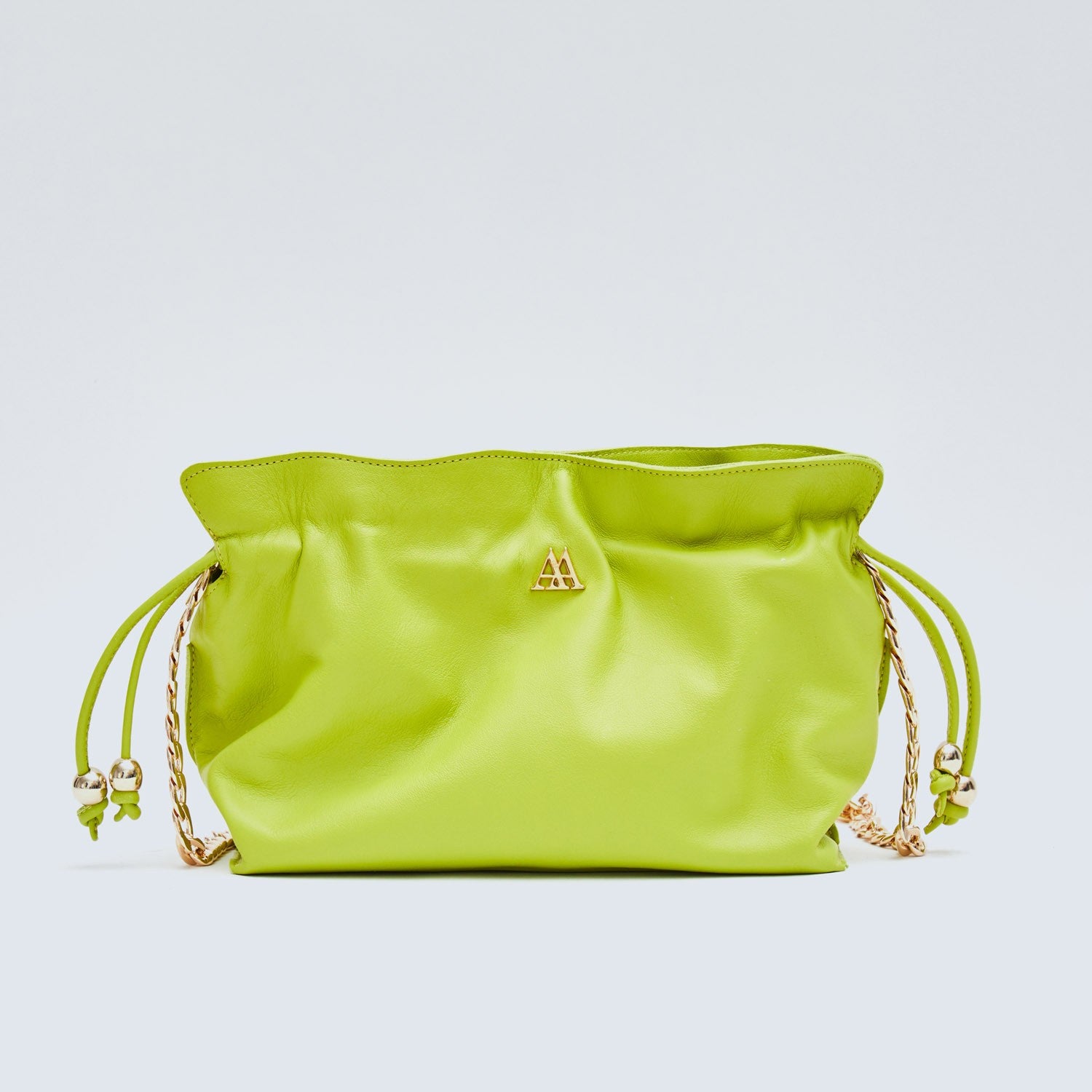 Fabiola Lime Green Gathered Bag by Cris Mata