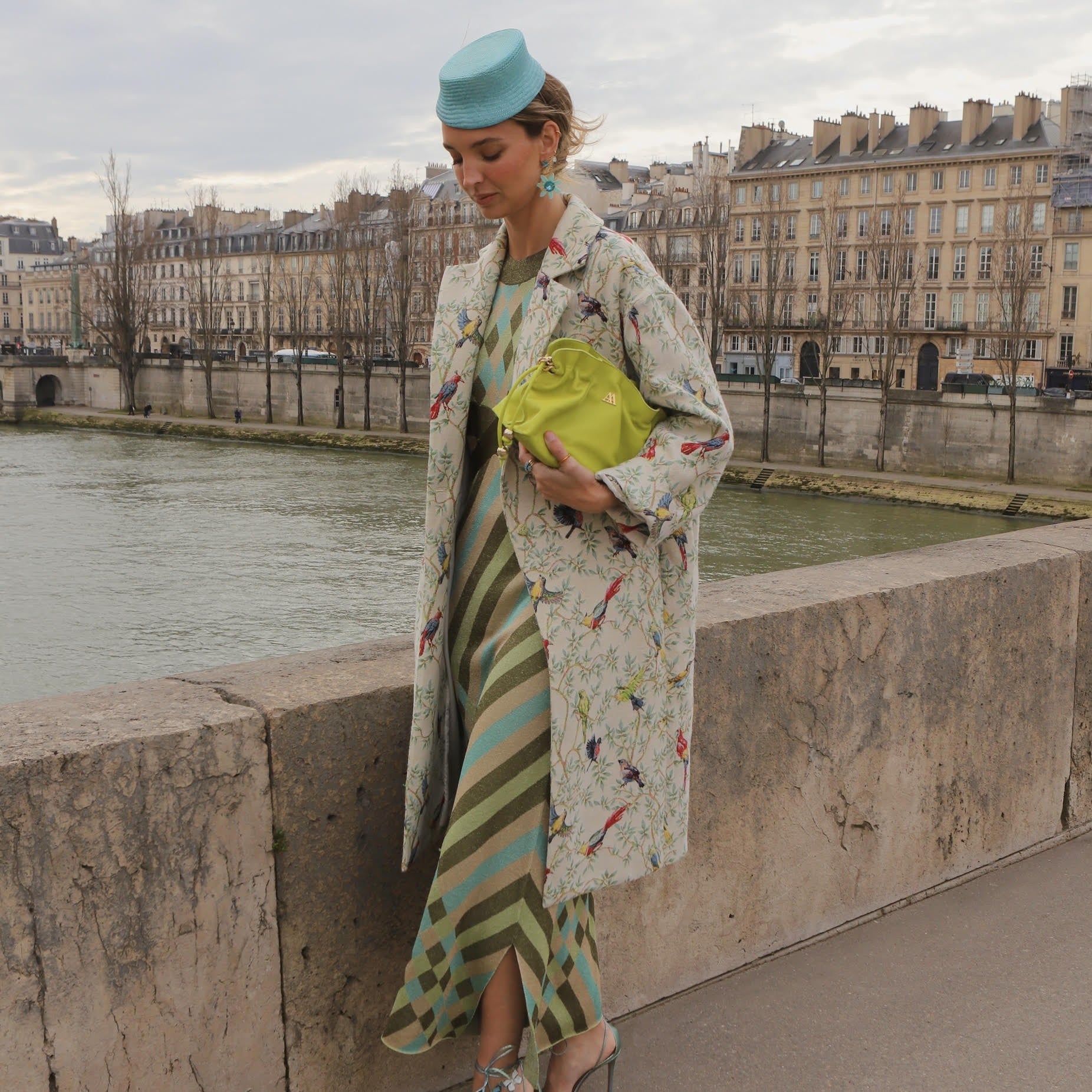 Fabiola Lime Green Gathered Bag by Cris Mata