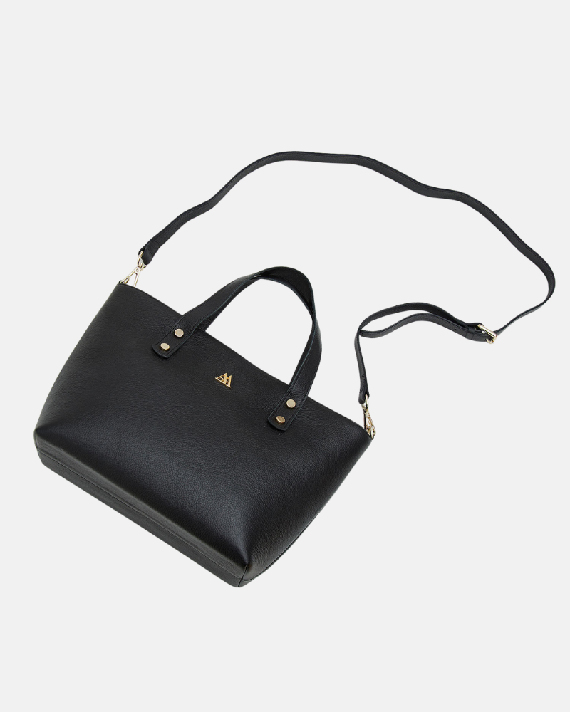 Antonia Leather Shopper Bag, Black