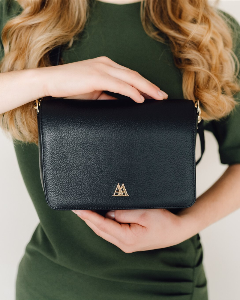 Maria Flap Bag Mini Leather Black