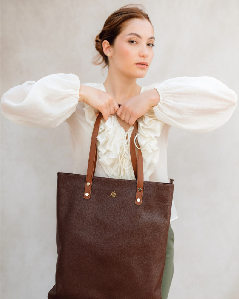 Noa Tote Bag Brown Leather
