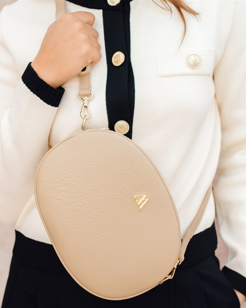 Olivia Bolso Ovalado Piel Beig