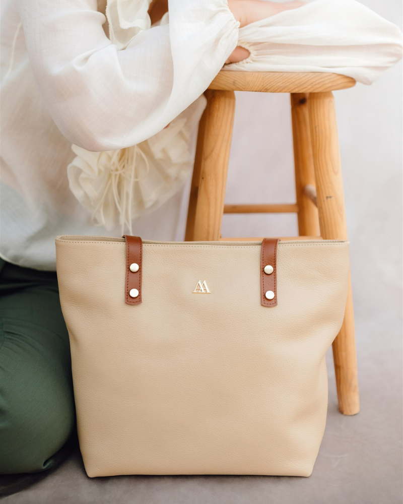 Sofia Bolso Shopper Piel Beig
