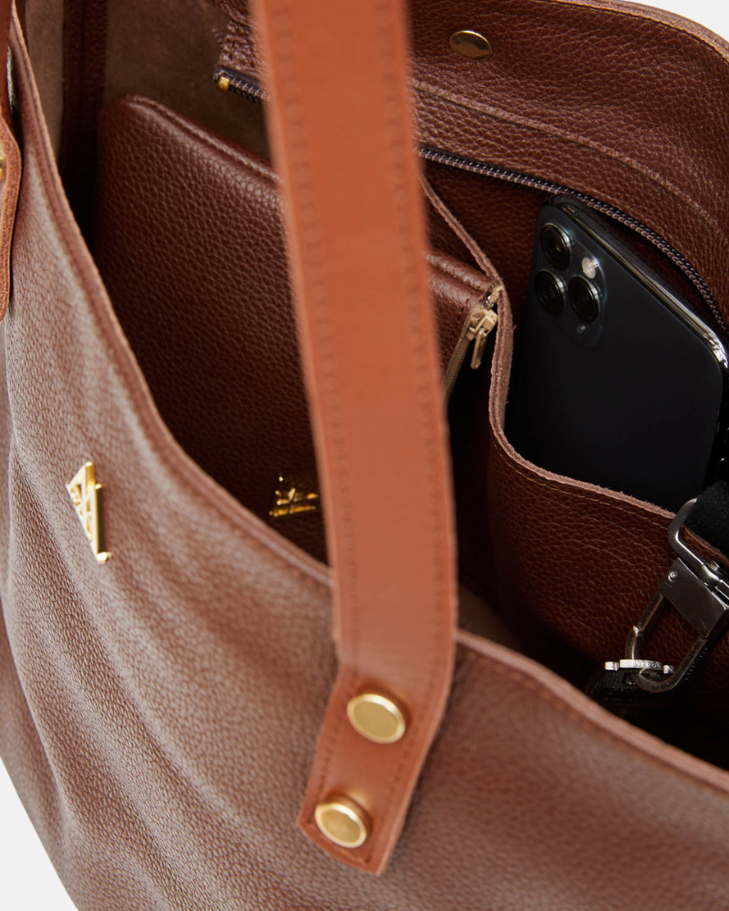 Sofia Bolso Shopper Piel Marrón