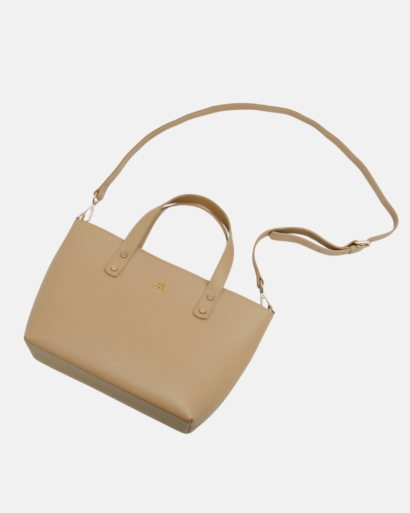 Antonia Beige Leather Shopper Bag