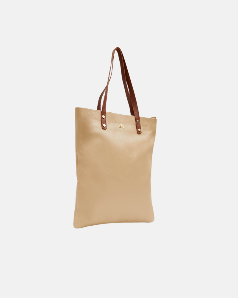 Noa Beige Leather Tote Bag