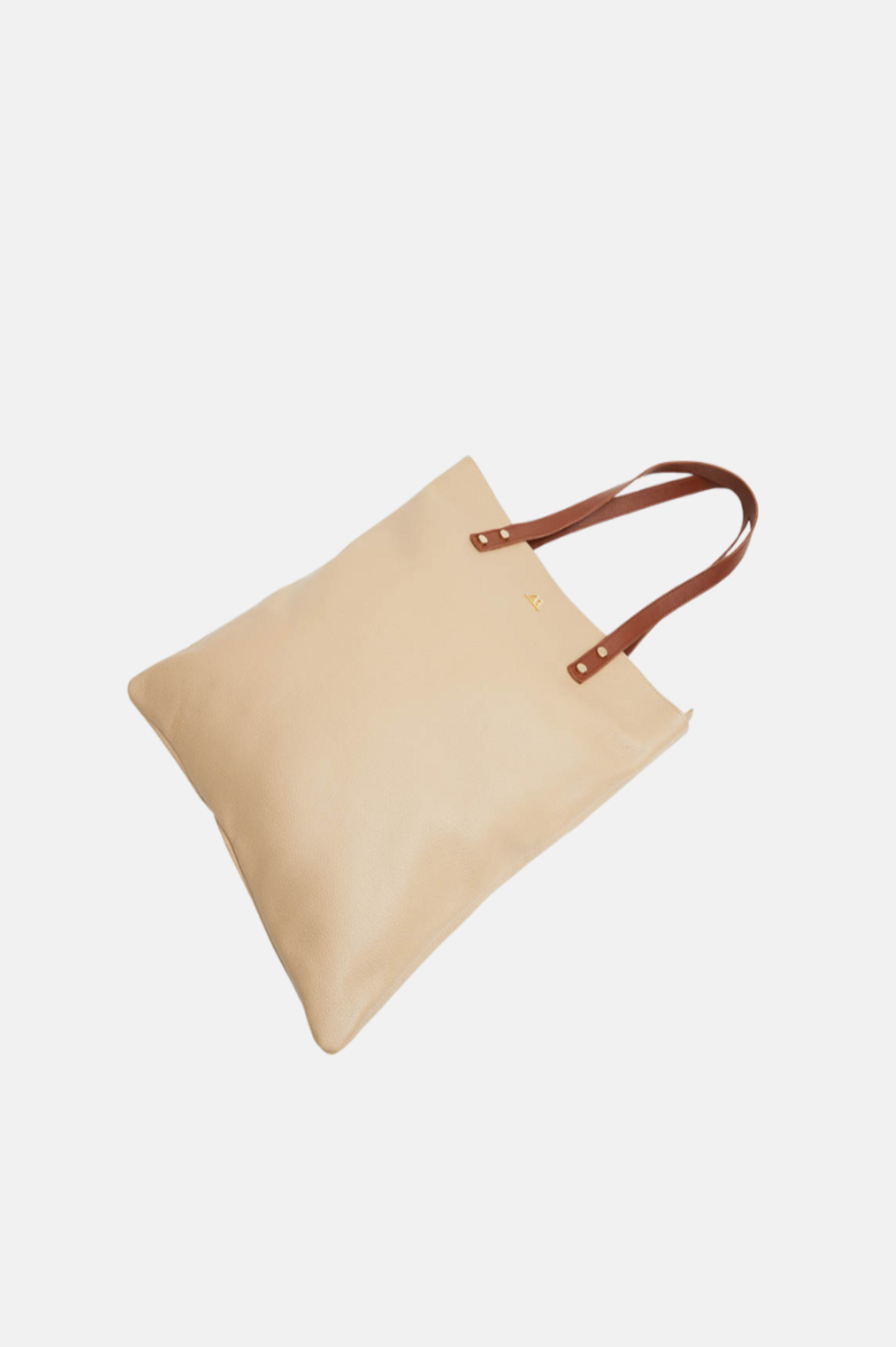 Noa Beige Leather Tote Bag