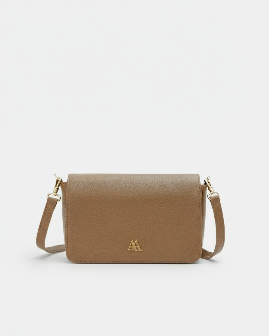 Maria Flap Bag Mini Leather Taupe