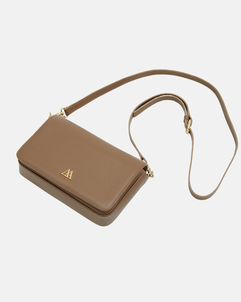 Maria Flap Bag Mini Leather Taupe