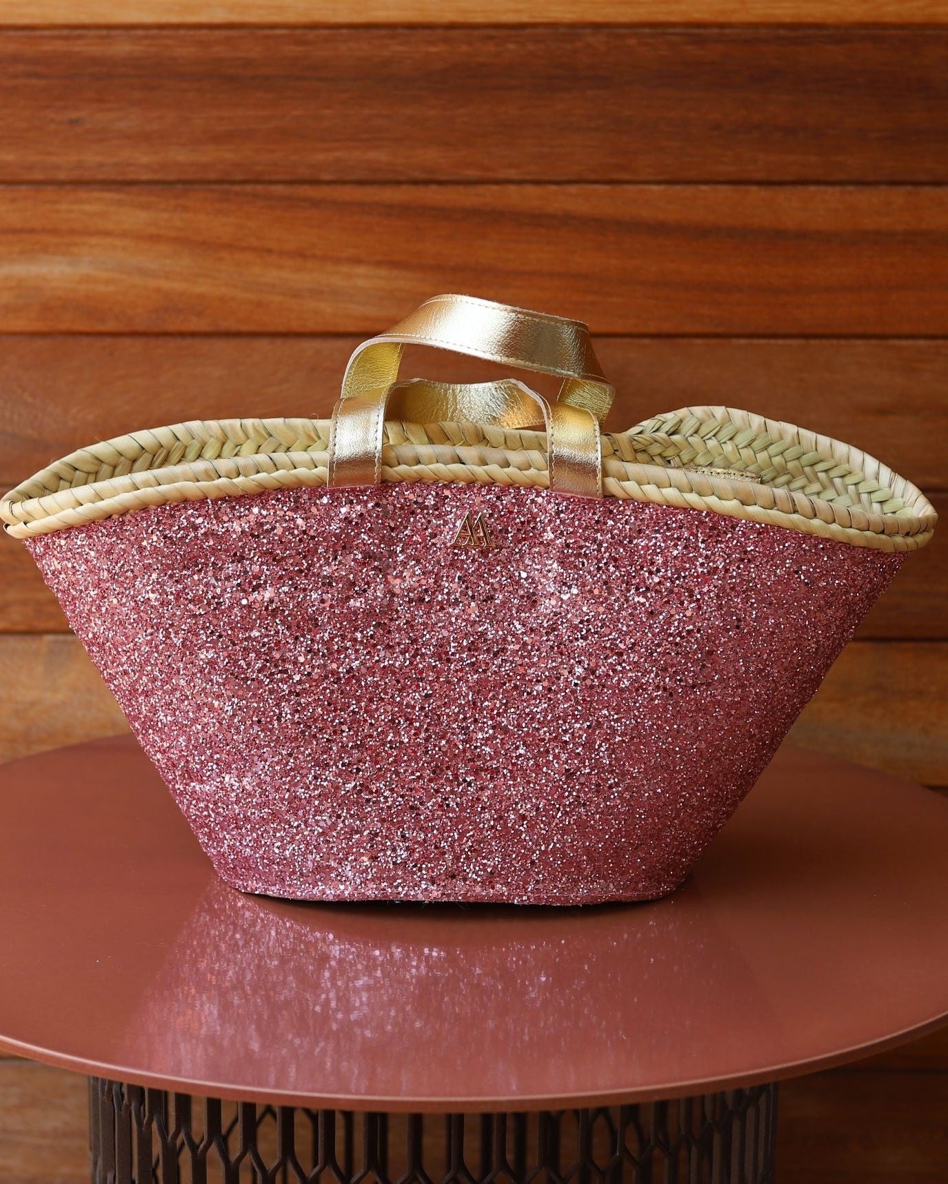 Small Pink Glitter Stroller Bag by Cris Mata