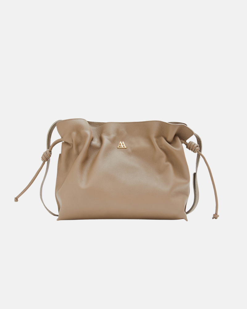 Fátima Bolso Fruncido Piel Taupe