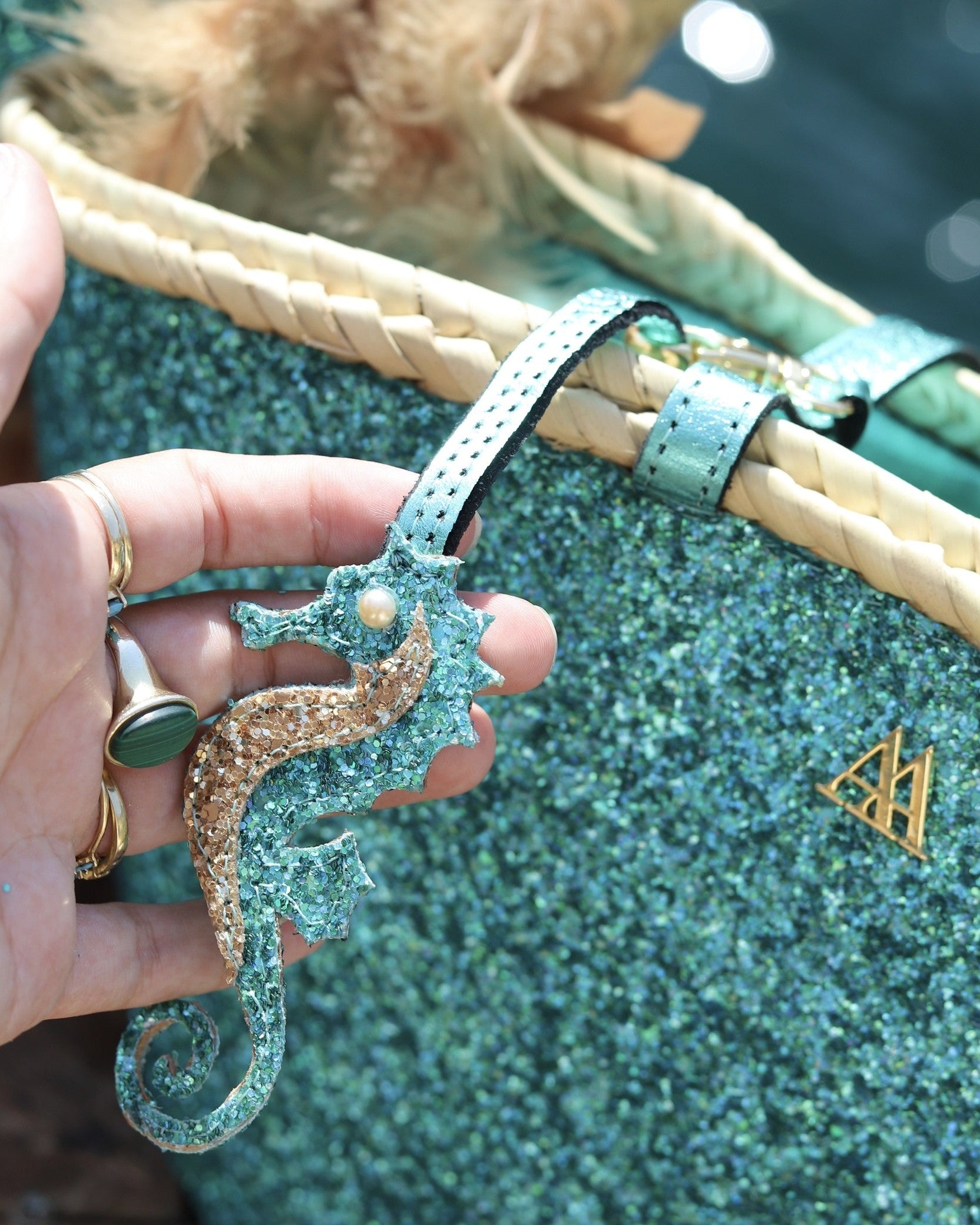 Turquoise Seahorse Charm by Cris Mata