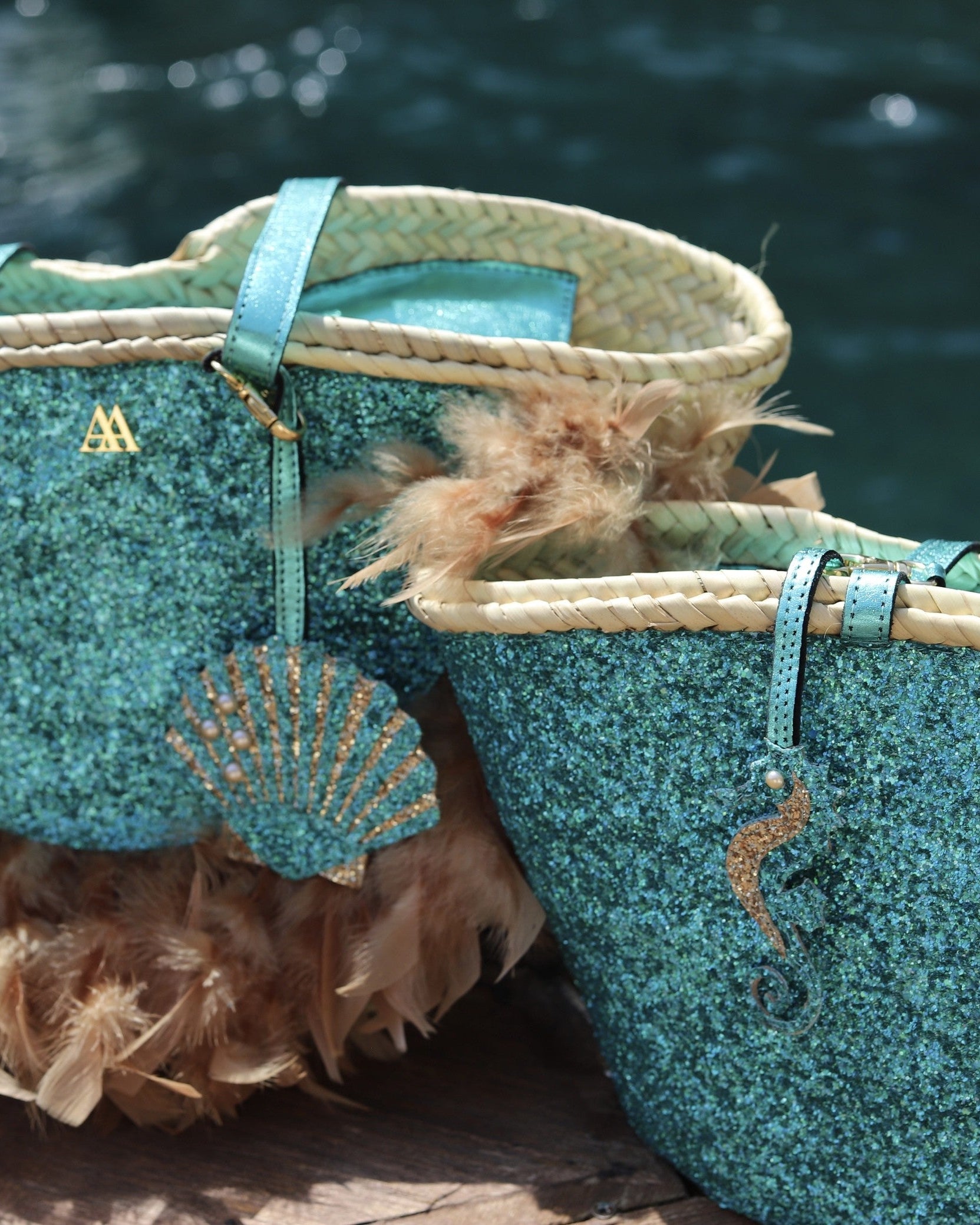 Turquoise Seahorse Charm by Cris Mata