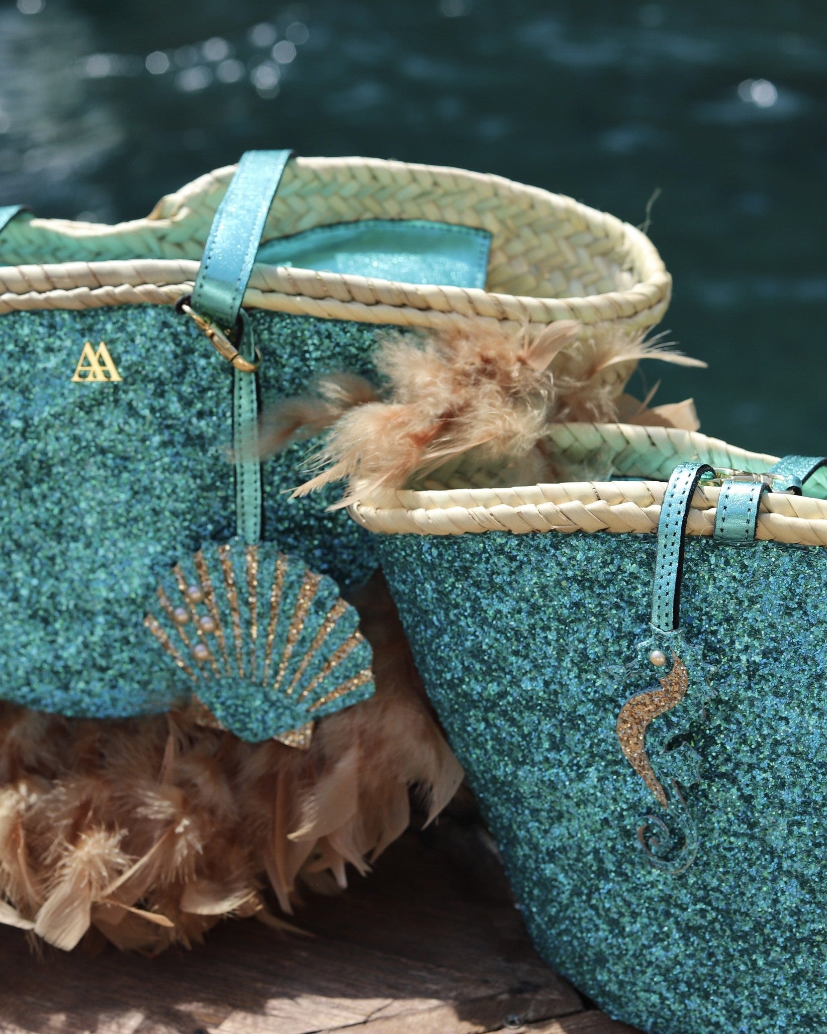Turquoise Seashell Charm by Cris Mata
