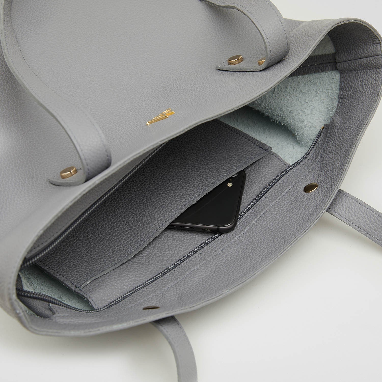 Noa Bolso Tote Bag Piel Gris