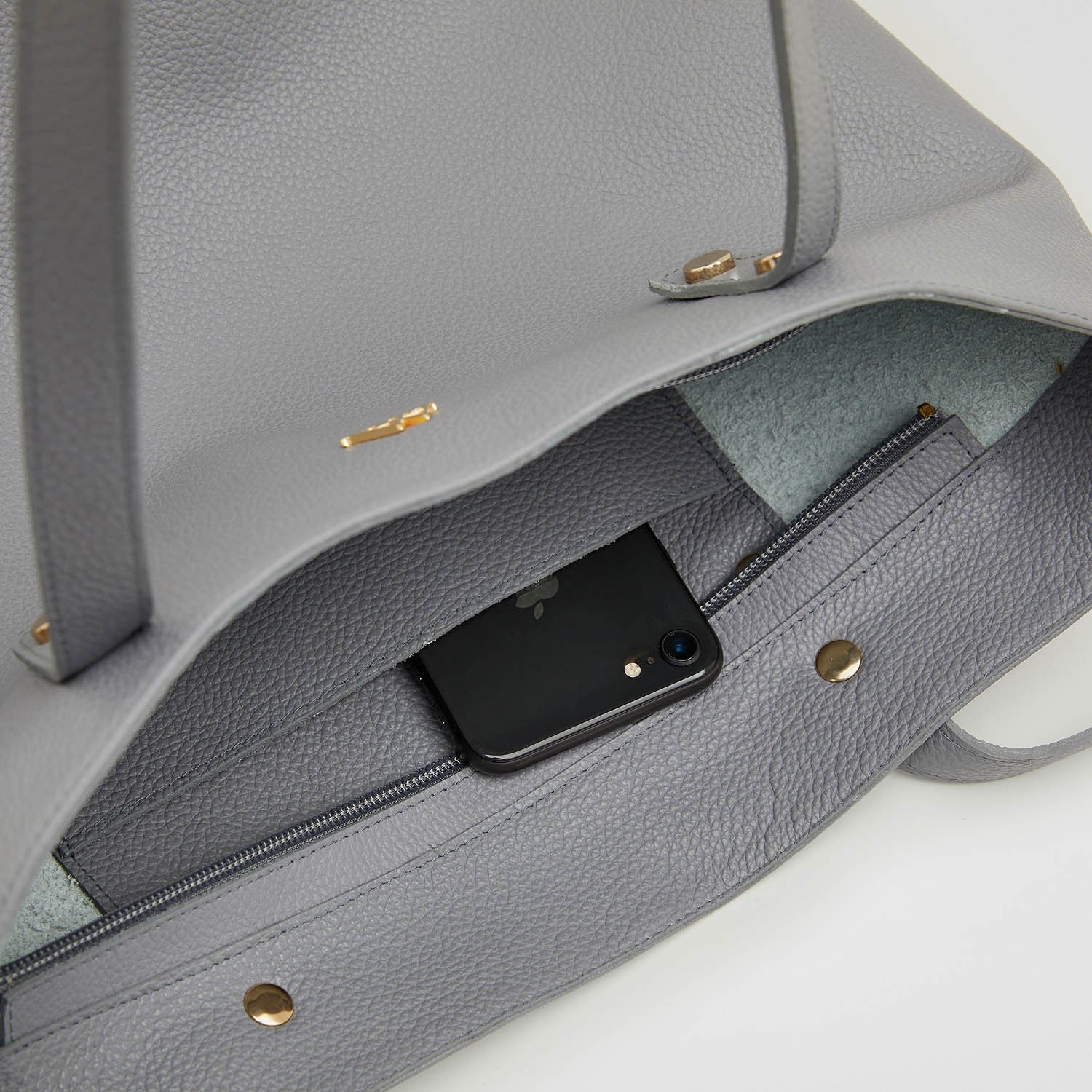 Sofía Sac Shopper Cuir Gris
