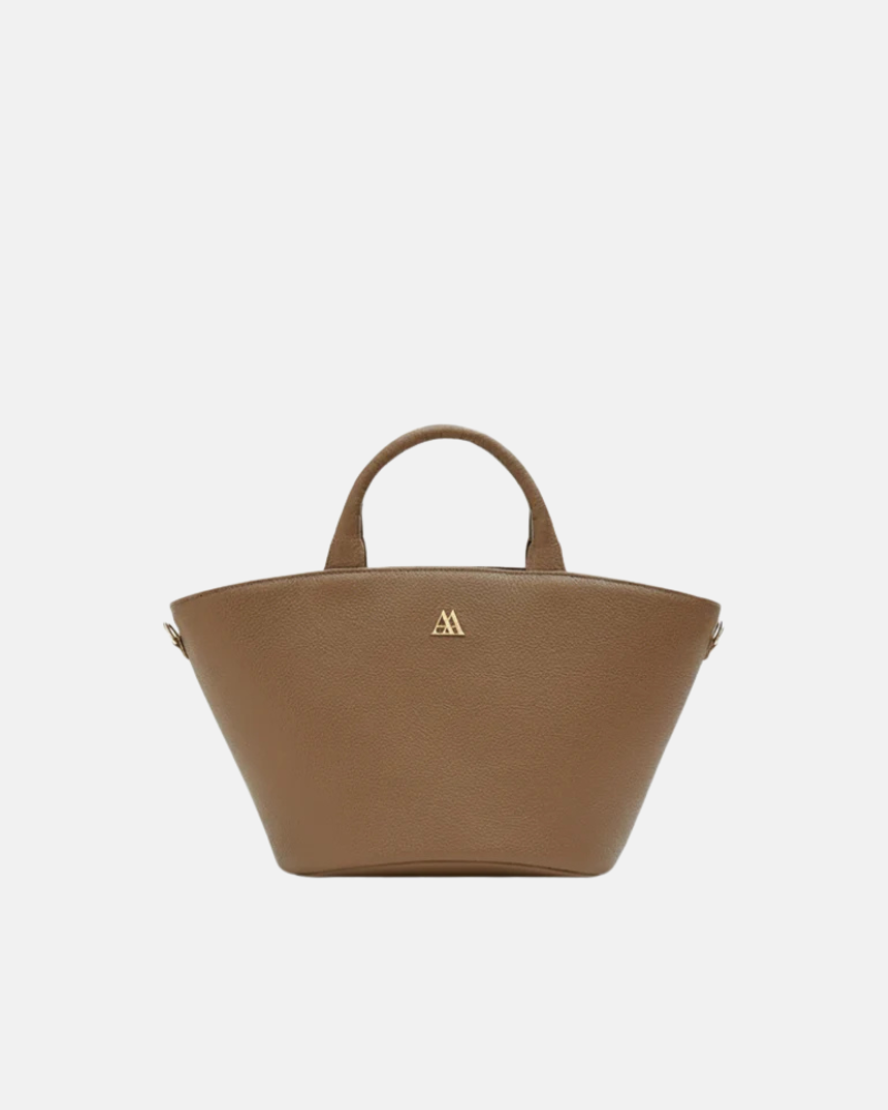 Carlota Leather Tote Bag, Taupe