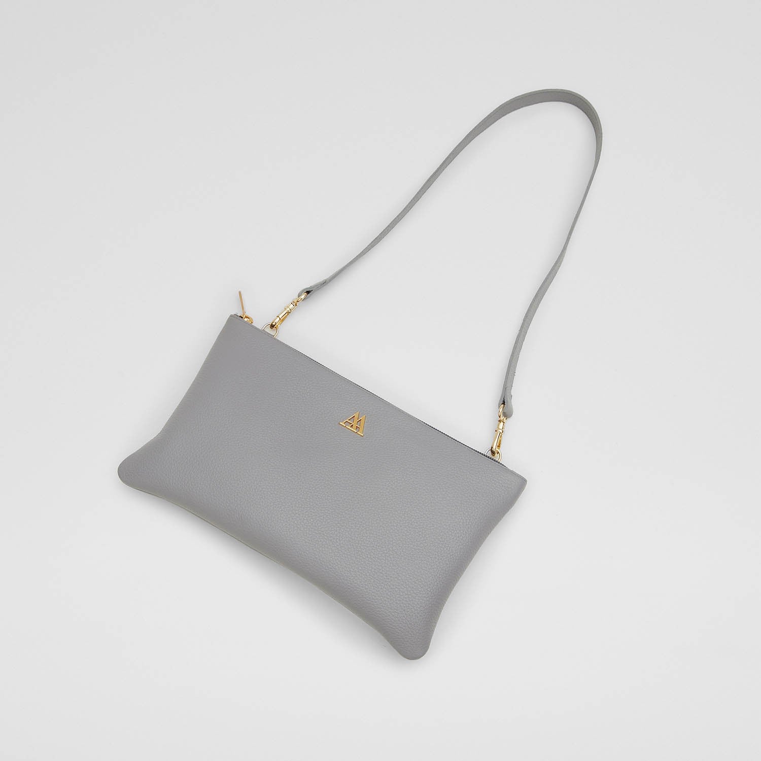 Catalina Bolso Clutch Piel Gris