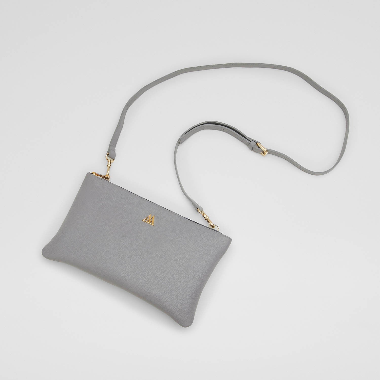 Catalina Bolso Clutch Piel Gris