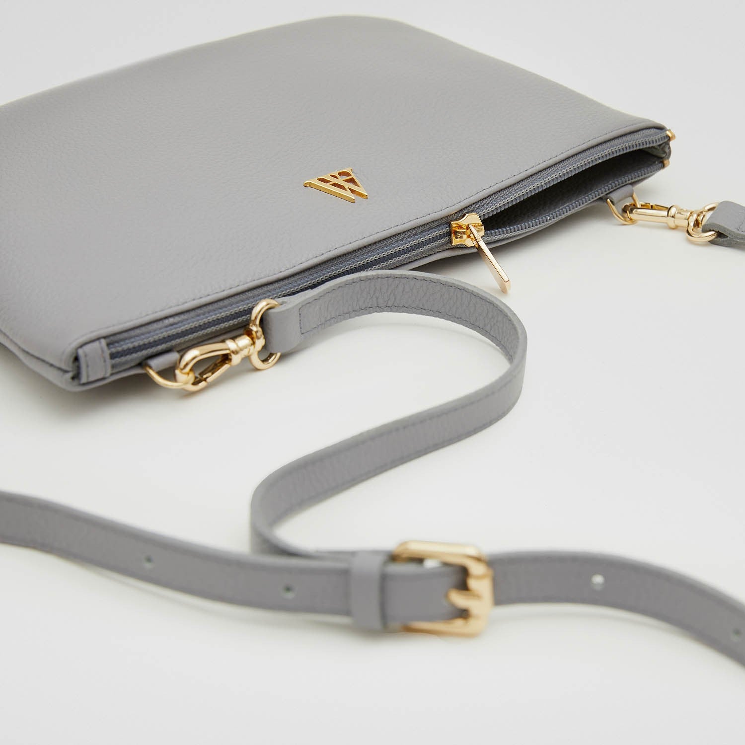 Catalina Bolso Clutch Piel Gris