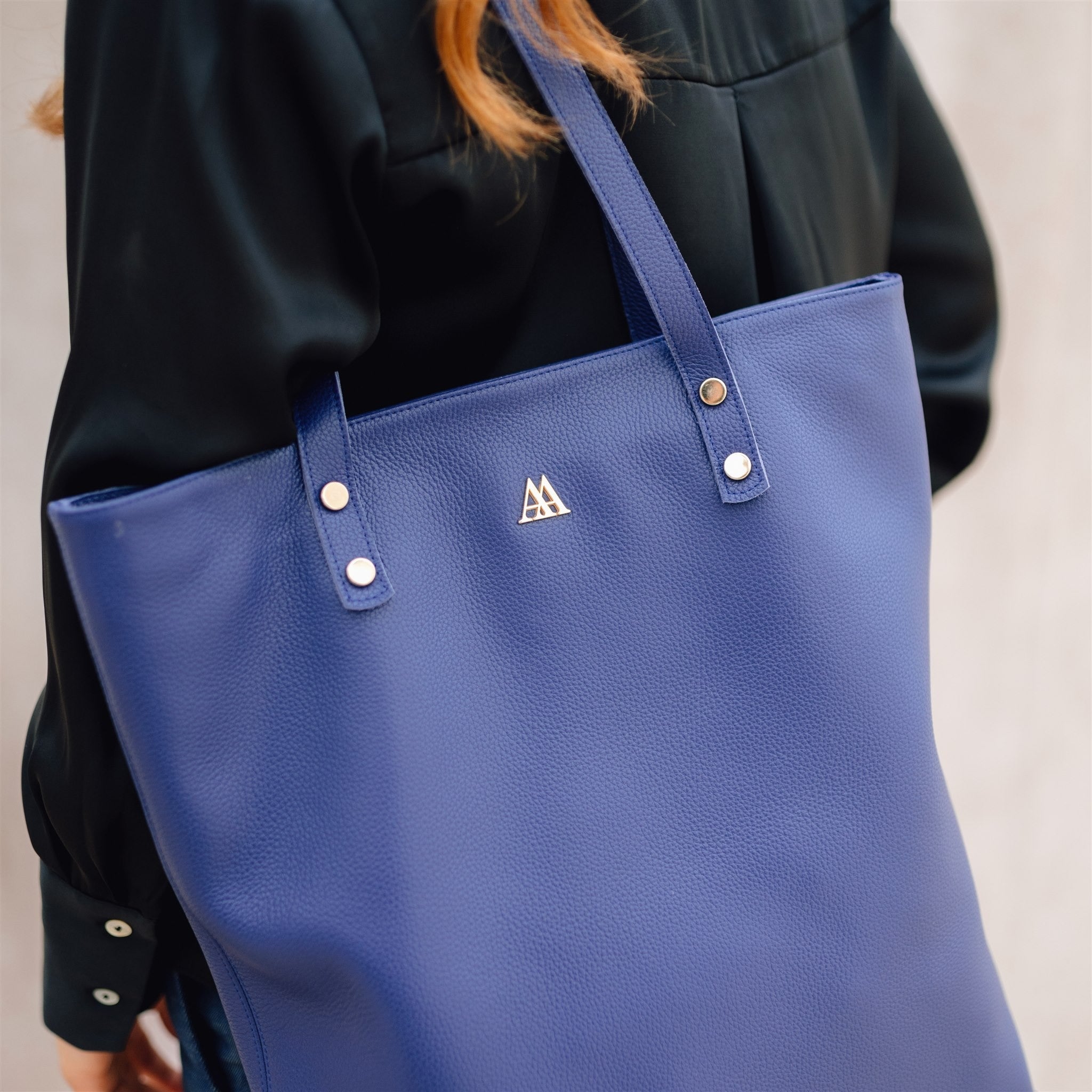 Noa Bolso Tote Bag Piel Azul