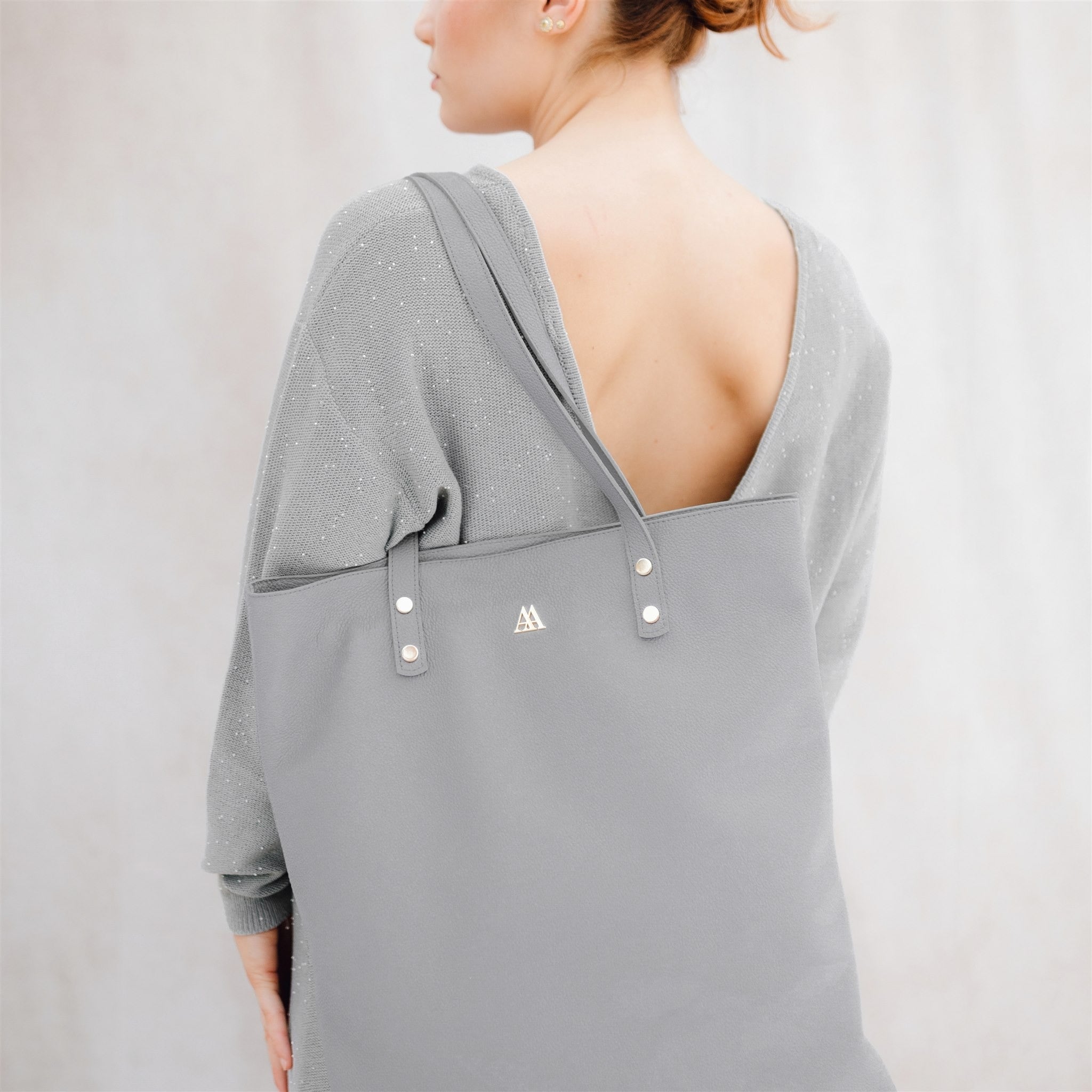 Noa Bolso Tote Bag Piel Gris