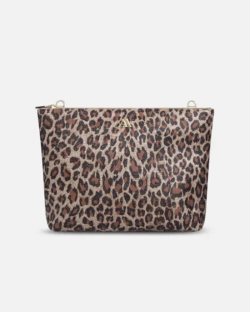 Manola Brown Leather Clutch Bag