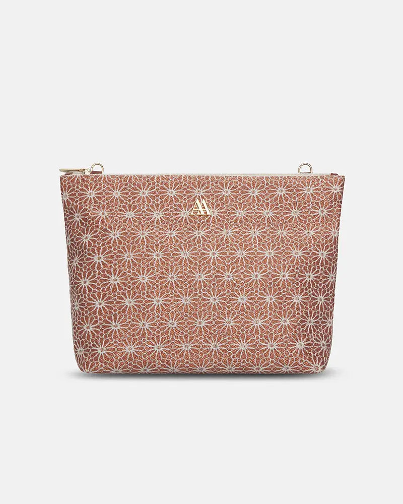 Manola Brown Leather Clutch Bag