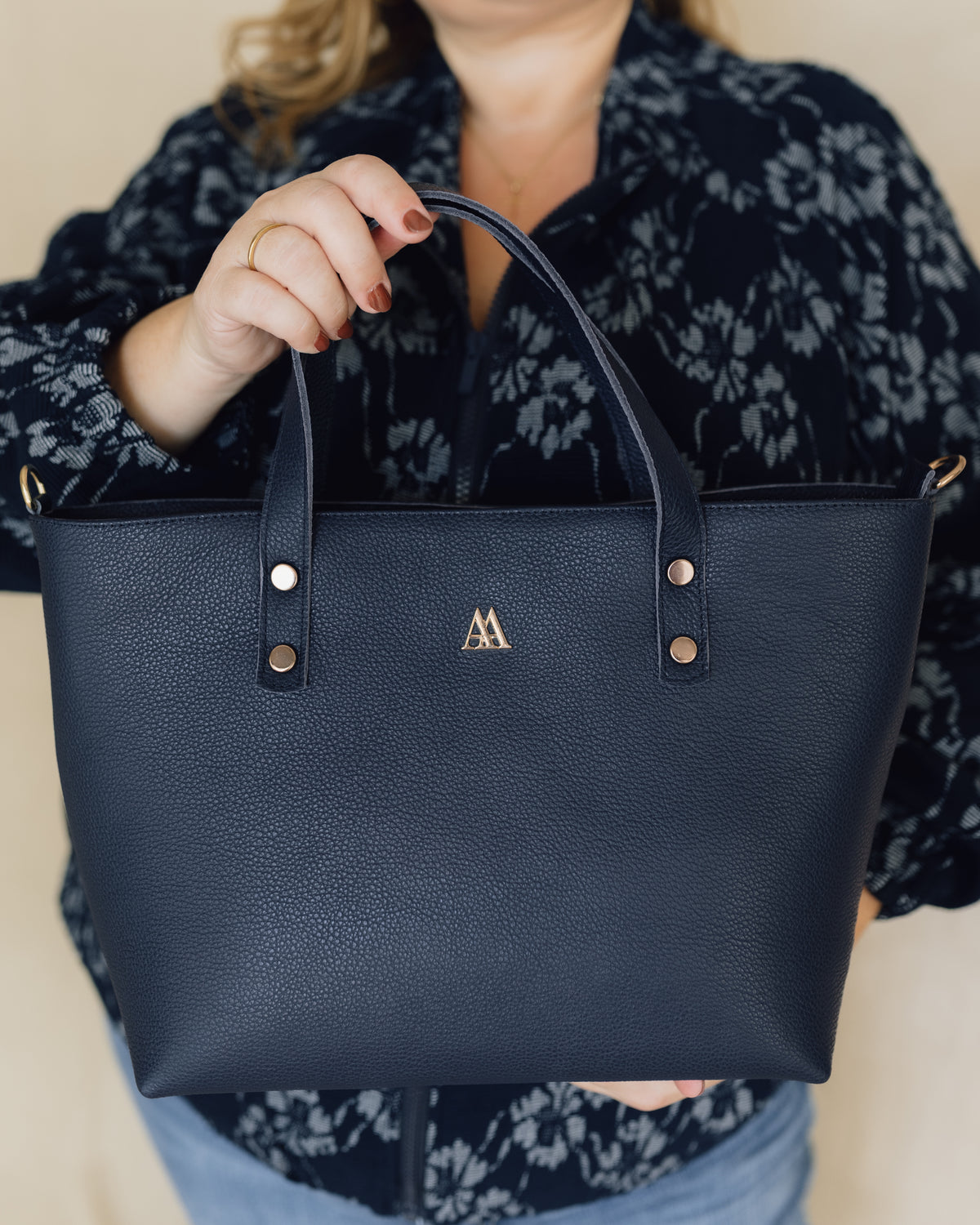 Antonia Bolso Shopper Piel Azul Marino