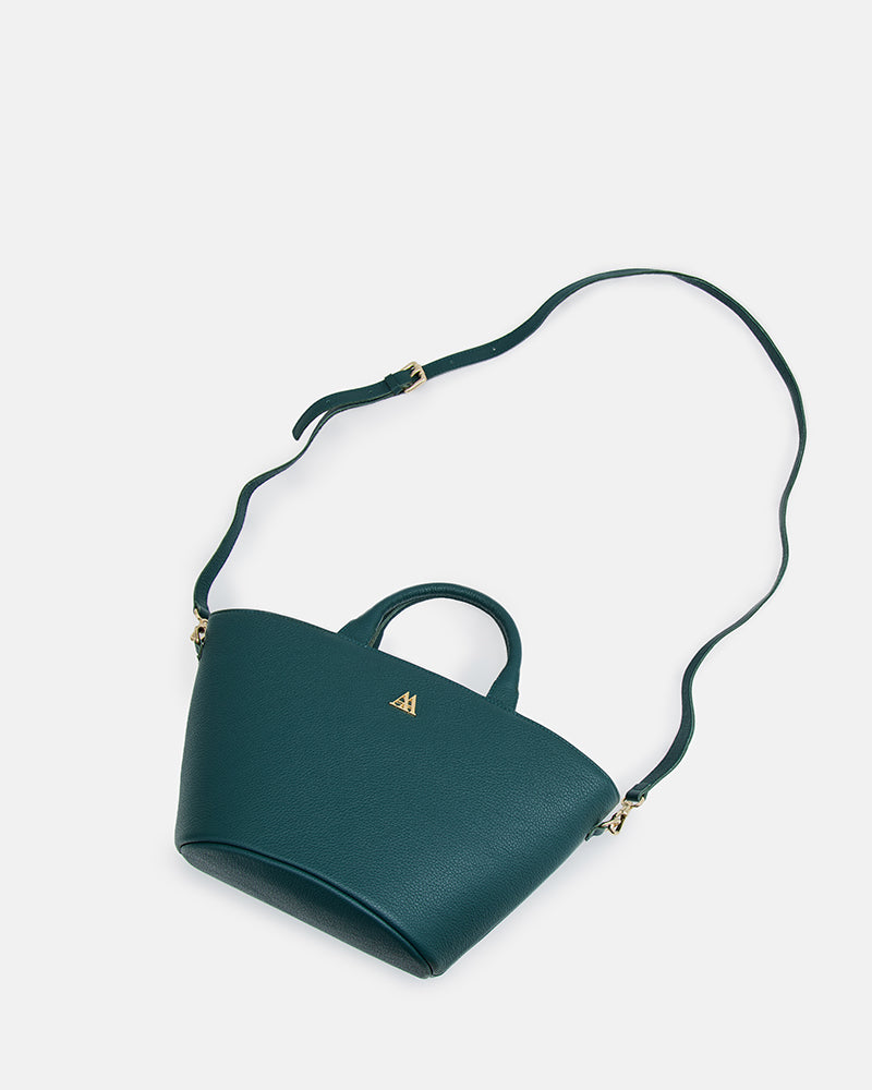 Carlota Bolso Capazo Piel Verde Petróleo