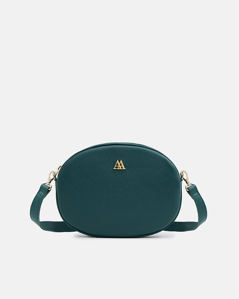 Olivia Bolso Ovalado Piel Verde Petróleo