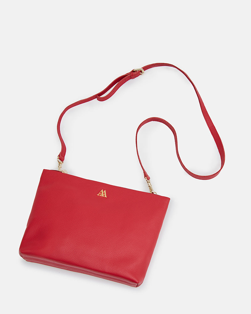 Manola Bolso Clutch Piel Rojo