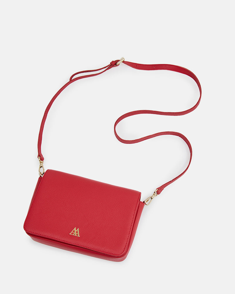 María Bolso Solapa Mini Piel Rojo