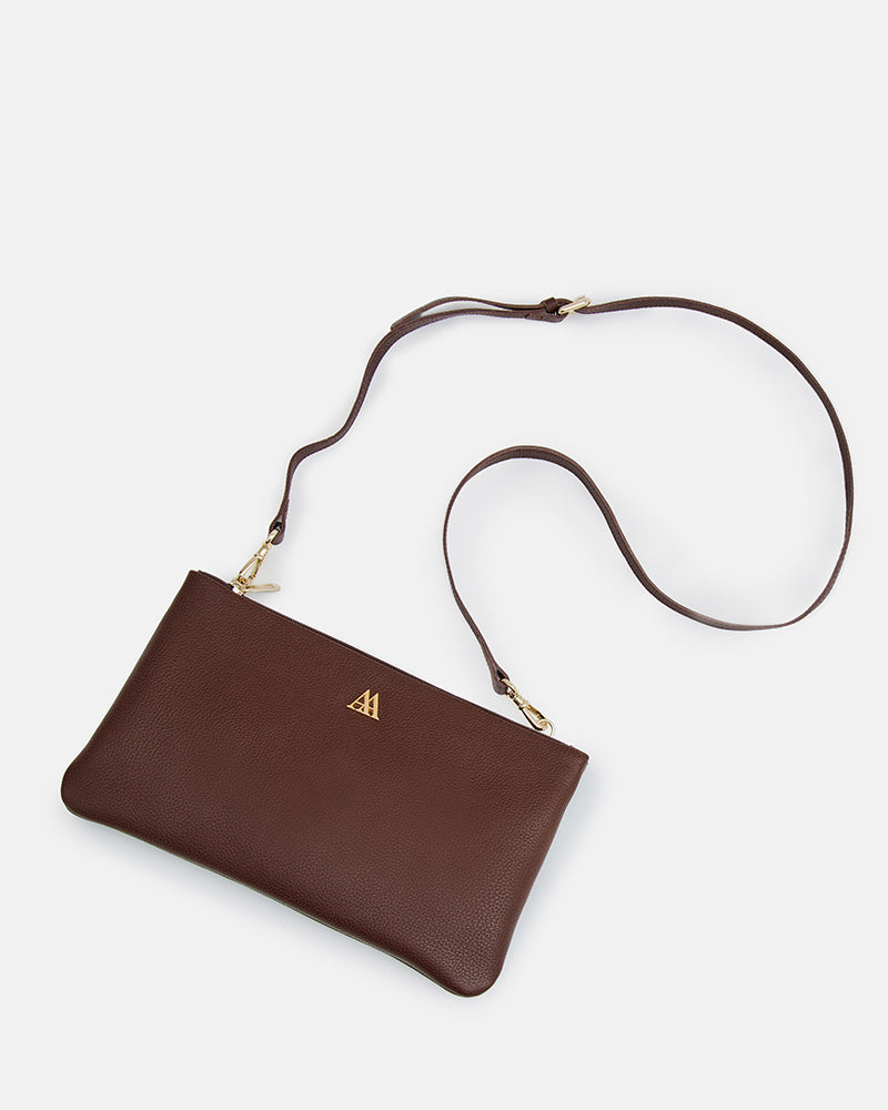 Catalina Bolso Clutch Piel Marrón
