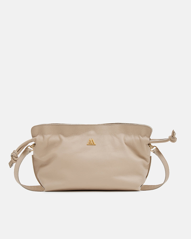 Fiona Bolso Fruncido Piel Beig